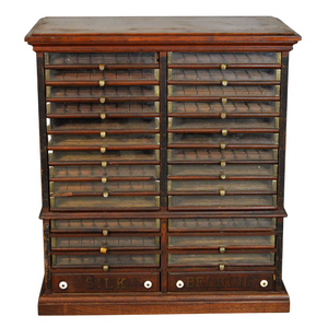 SOLD Antique Spool Cabinet, Victorian Belding Brothers Multi-Drawer Case
