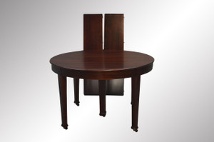 SOLD Antique Round Mahogany Dining Table w/2 Leaves