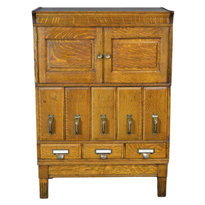 SOLD Antique Oak Sectional File Cabinet and Cupboard