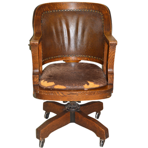 SOLD Antique Lawyer's Chair, Victorian Oak Banker's Desk Chair - Original Finish