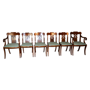 SOLD Antique Dining Room Chairs, Set of 6 Empire Style Dining Chairs