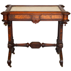 SOLD Antique Parlor Table, Victorian Marble Top Stand