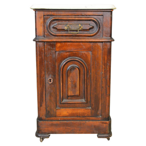 SOLD Nightstand, Victorian Marble Top Half Commode
