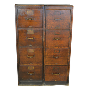 SOLD Antique Oak File Cabinet, Eight Drawer File Cabinet by Library Bureau