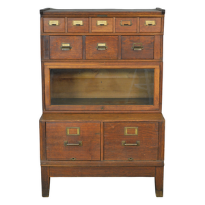 SOLD Antique Oak Sectional File Cabinet by Yawman