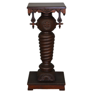 SOLD Antique Plant Stand, Victorian Carved Pedestal Stand