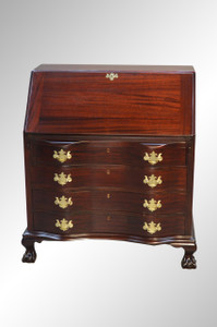 SOLD Mahogany Governor Winthrop Ox Bow Ball and Claw Desk SOLD Mahogany Governor Winthrop Ox Bow Ball and Claw Desk