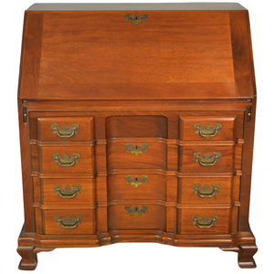 SOLD Vintage Slant Top Desk, Block Front Chippendale Mahogany Desk by Maddox SOLD Vintage Slant Top Desk, Block Front Chippendale Mahogany Desk by Maddox