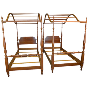 SOLD Twin Canopy Beds, Pair of Cherry Twin Beds by Pennsylvania House