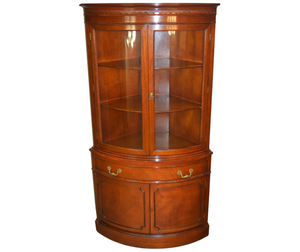 SOLD Antique Mahogany Duncan Phyfe Corner China Cabinet by Hickory