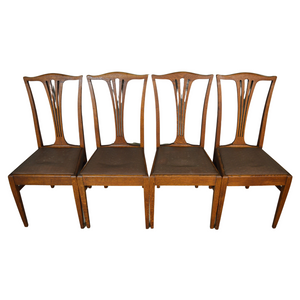 SOLD Antique Dining Room Chairs, Set of 4 Oak Dining Chairs by Paine