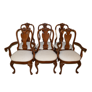SOLD Ethan Allen Set of 6 Queen Anne Mahogany Dining Room Chairs #21486
