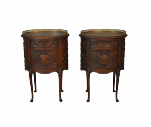 SOLD Antique Nightstands, Carved French Commodes