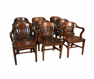 SOLD Antique Lawyers Arm Chairs - Assembled Set of 8