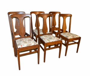 SOLD Antique Dining Room Chairs, Tiger Sawn Oak