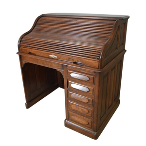 SOLD Antique Cherry Roll Top - 42” Refinished - Union Deck Co, Boston, MA