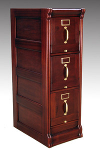 SOLD Mahogany Three Drawer File Cabinet