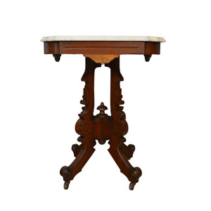 SOLD Antique Marble Top Parlor End Table