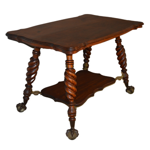 SOLD Antique Merklin Carved Library Table