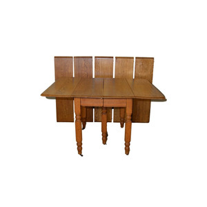 SOLD Antique Oak Drop Leaf Dining Table - Five Leaves