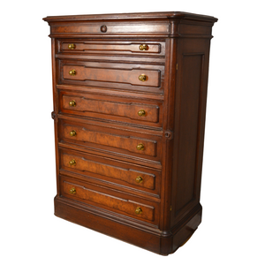 SOLD Antique Lockside Tall Dresser, Victorian Chest with Desk