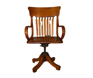 Antique Office Chair - Victorian Roll Arm Chair #21599