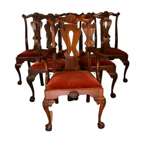 SOLD Antique Dining Room Chairs, Custom Mahogany Ball & Claw