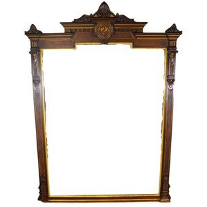 SOLD Antique Large Renaissance Walnut Hall Mirror