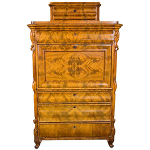 SOLD Antique Victorian Flame Mahogany Abante Desk