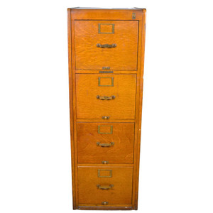 SOLD Antique Oak Four Drawer File Cabinet by Library Bureau Makers