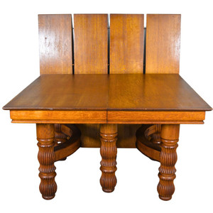 SOLD Antique Victorian Square Oak Banquet Table
