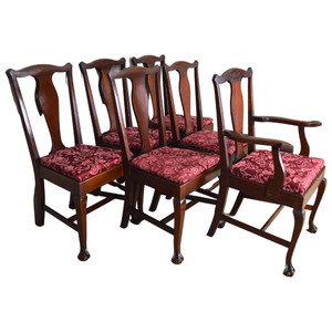 SOLD Antique Set of 6 Mahogany Ball and Claw Dining Chairs