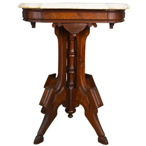 SOLD Antique Victorian Marble Top Shapley Parlor Stand
