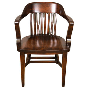 SOLD Antique Mahogany Lawyers / Bankers Arm Chair