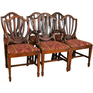 SOLD Antique Set of Six Shield Back Hepplewhite Dining Chairs SOLD Antique Set of Six Shield Back Hepplewhite Dining Chairs