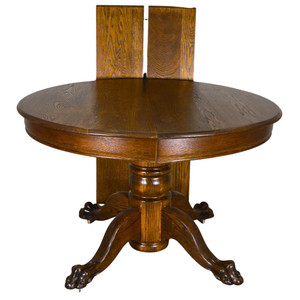 SOLD Antique Victorian Oak Claw Foot Dining Table