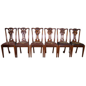 SOLD Antique Set of 6 Carved Mahogany Dining Chairs SOLD Antique Set of 6 Carved Mahogany Dining Chairs