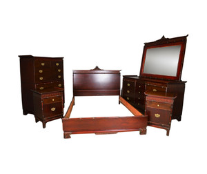 SOLD Antique Mahogany 6 Piece Bedroom Set