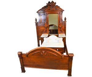 SOLD Antique Victorian 3 Piece Marble Top Bedroom Suite