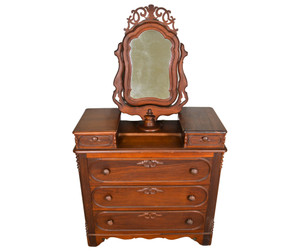 SOLD Antique Victorian Walnut Chest with Mirror