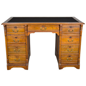 SOLD Antique Victorian Walnut Flat Top Writing Desk