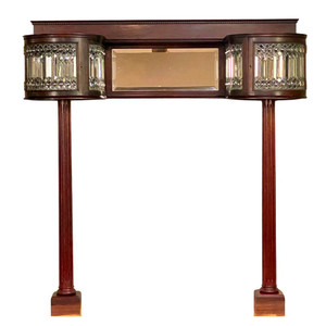 SOLD Antique Victorian Leaded Jeweled Back Bar Cabinet