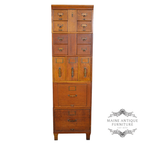 SOLD Antique Oak Sectional File Cabinet by Sole Makers