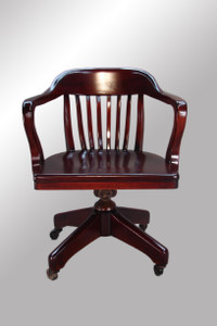SOLD Mahogany Banker's / Lawyer's Swivel Tilt Office Chair
