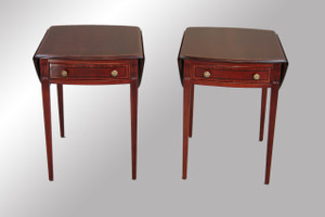 SOLD Pair of Banded Drop Leaf End Tables- Pennsylvania House