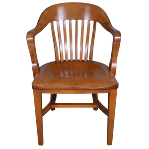 SOLD Antique Mahogany Bankers/Lawyers Barrel Back Armchair – Sturdy & Refinished