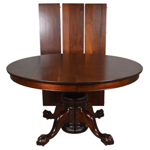 SOLD Antique Victorian Ball and Claw Banquet Table – 54” Round, 1890s