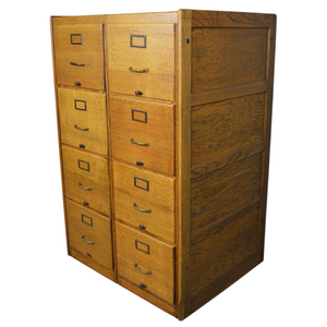 SOLD Antique Eight Drawer Oak File Cabinet – Refinished, 1910s