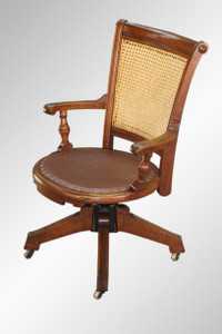 SOLD Antique Victorian Walnut Lawyer’s Swivel Chair