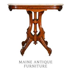 SOLD Antique Victorian Marble Top Shapely Parlor Table Stand